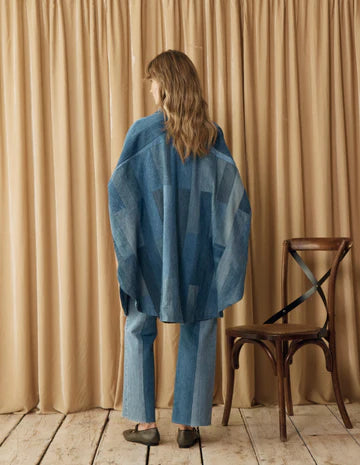 E.L.V Denim Patchwork Coat