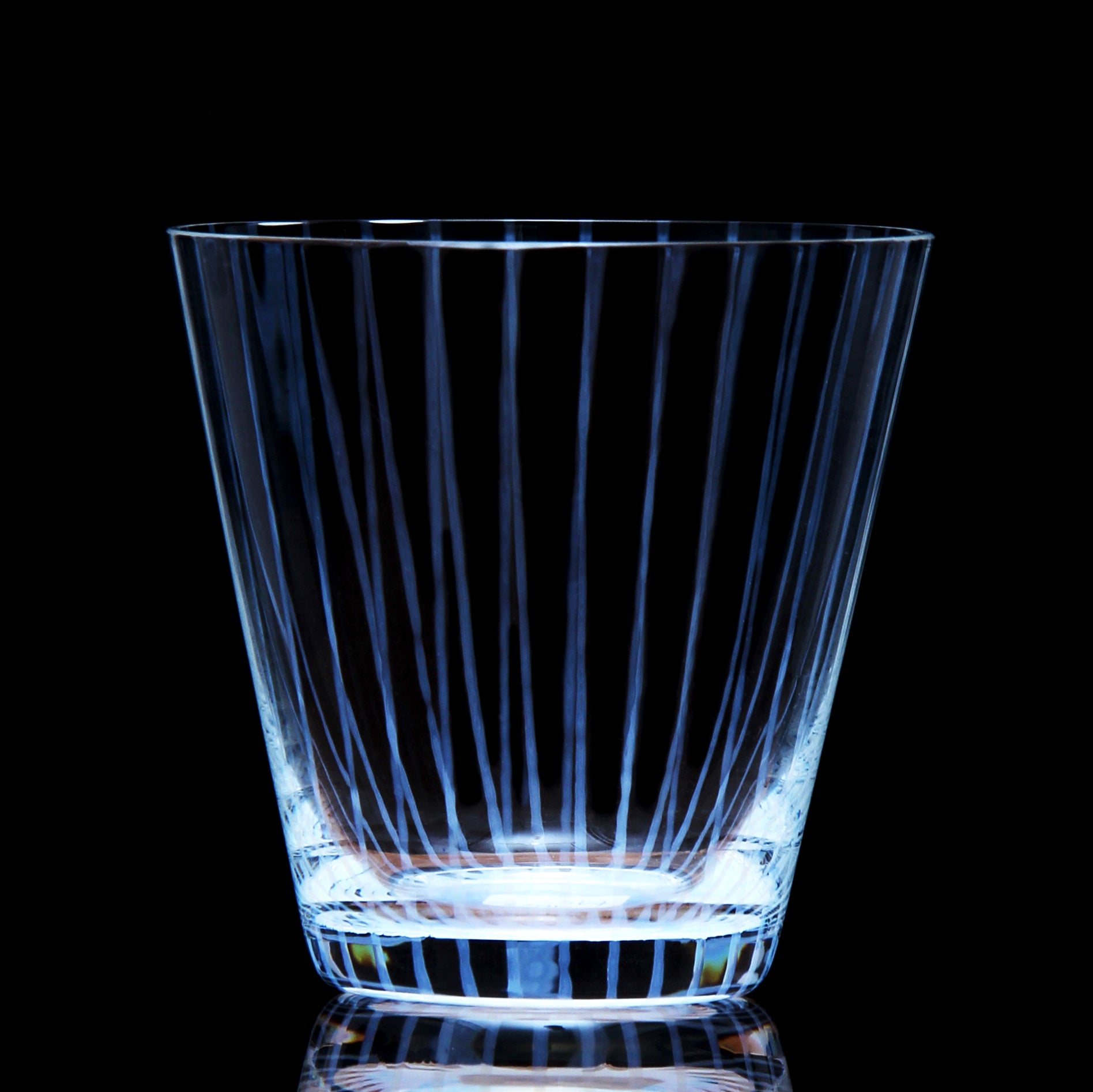 JAPANESE STRIPED LOW-WIDE BALL GLASS